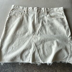 gap jean mini skirt cream frayed ends in size 42
